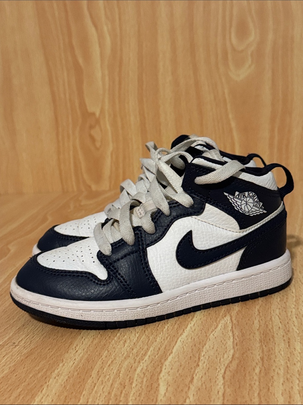 Jordan Kids' Mid Sneakers in Navy and White